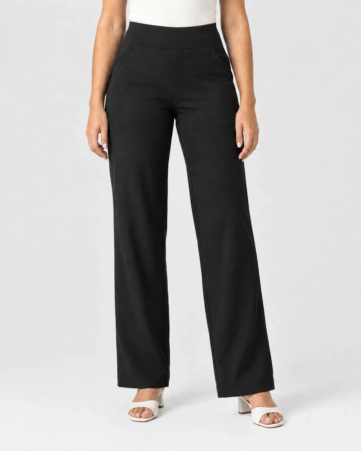 Pantalon Large Femme Taille Haute Droit avec Poches – Pantalon Tailleur Chic et Décontracté | Aviilane