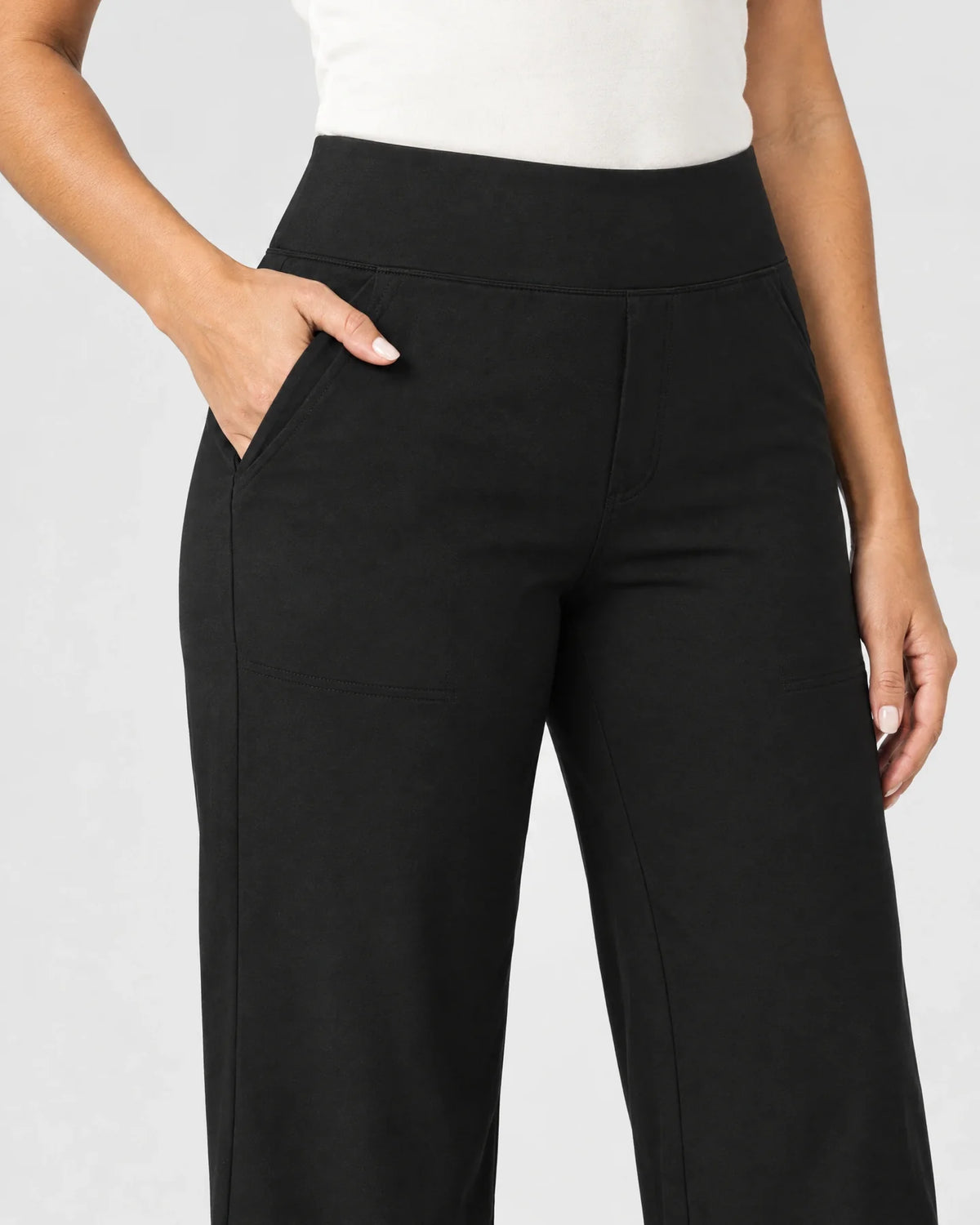 Pantalon Large Femme Taille Haute Droit avec Poches – Pantalon Tailleur Chic et Décontracté | Aviilane