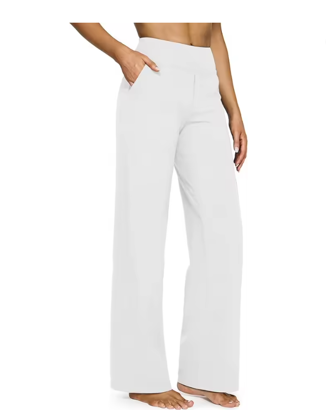 Pantalon Large Femme Taille Haute Droit avec Poches – Pantalon Tailleur Chic et Décontracté | Aviilane
