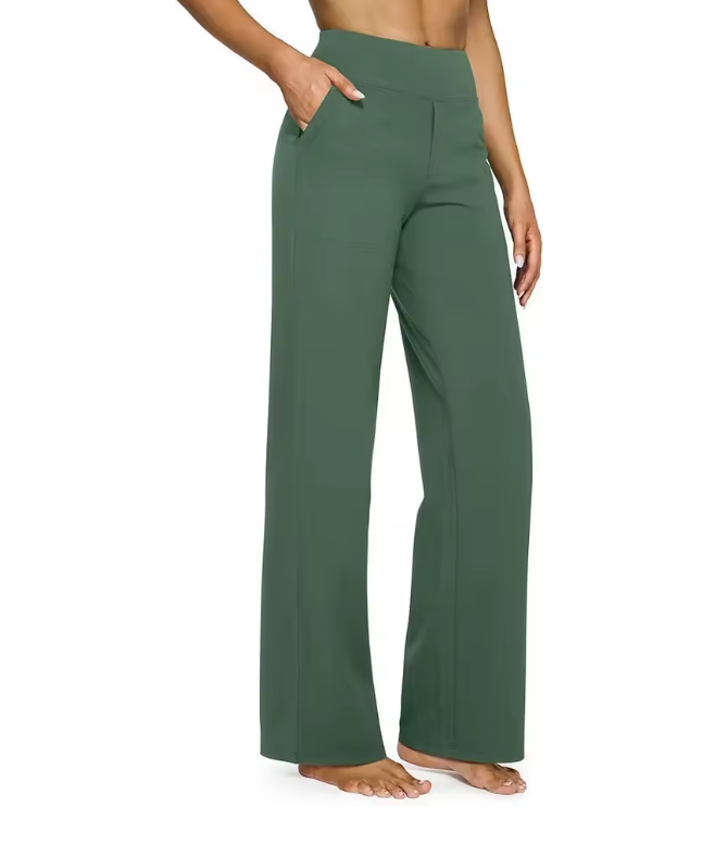 Pantalon Large Femme Taille Haute Droit avec Poches – Pantalon Tailleur Chic et Décontracté | Aviilane