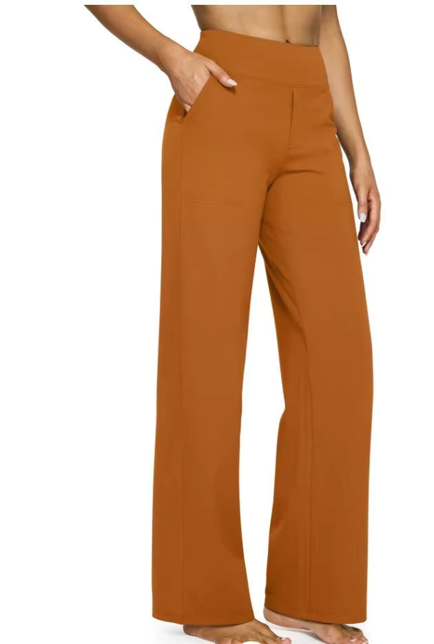 Pantalon Large Femme Taille Haute Droit avec Poches – Pantalon Tailleur Chic et Décontracté | Aviilane