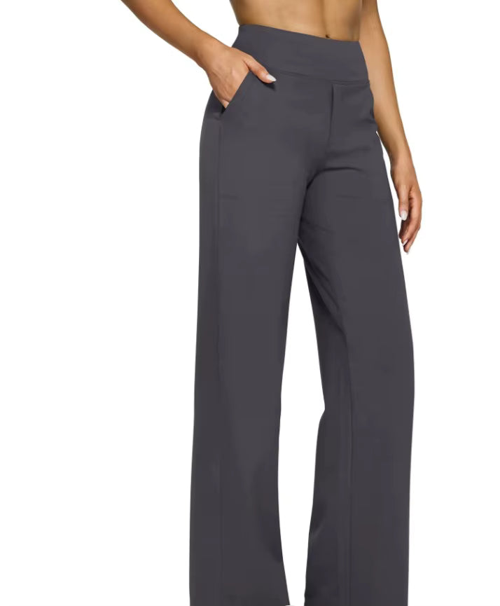 Pantalon Large Femme Taille Haute Droit avec Poches – Pantalon Tailleur Chic et Décontracté | Aviilane
