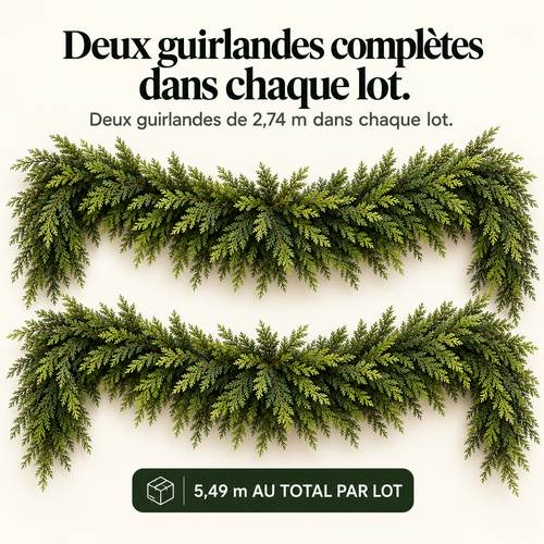 Guirlande de Noël Artificielle Réaliste 2,70 m pour Cheminée et Escalier – Lot de 2, 3 ou 4